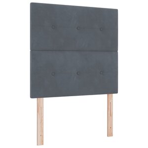 Lit à ressorts vidaXL avec matelas gris foncé 100x200 cm en velours