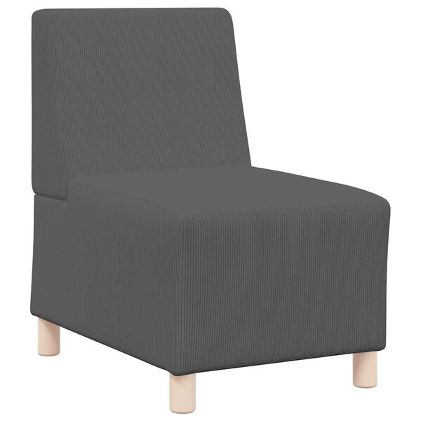 vidaXL Unité de Sofa Modulaire Sans Accoudoirs Gris foncé