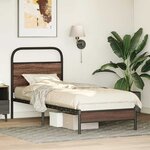 vidaXL Cadre de lit sans matelas 75x190cm chêne marron bois ingénierie