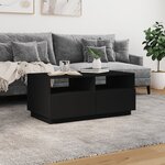 vidaXL Table basse avec lumières LED noir 90x49x40 cm