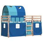 vidaXL Lit superposé sans matelas bleu 75x190 cm bois de pin massif