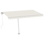 vidaXL Auvent automatique avec capteur de vent et LED 400x350 cm Crème