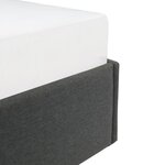 Lit coffre adulte - Tissu gris foncé - Sommier inclus - 140 x 190 cm