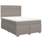 vidaXL Sommier à lattes de lit avec matelas Taupe 140x190 cm Tissu
