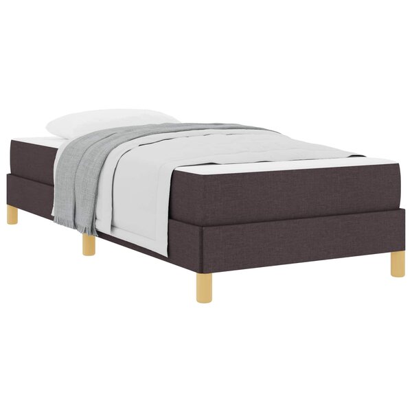 vidaXL Lit à ressorts avec matelas Marron foncé 90 x 200 cm tissu