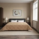 vidaXL Duvet d'hiver Taupe 240 x 260 cm Microfibre et polaire Teddy