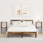 vidaXL Table de chevet 2 pc Bois ancien 35 x 32 x 68 5 cm
