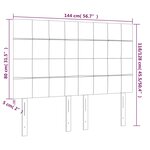 vidaXL Têtes de lit 4 Pièces Noir 72x5x78/88 cm Tissu