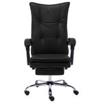 Chaise fauteuil siège de bureau informatique étude similicuir noir 02_0024040