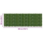 vidaXL Écran de balcon avec feuilles Vert 300 x 100 cm