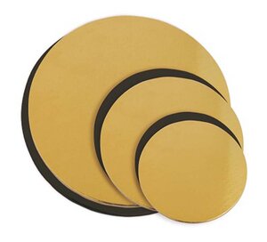 Support à gâteau Rond Noir et doré 6 pièces