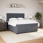 vidaXL Sommier à lattes de lit et matelas Gris foncé 200x200cm Velours