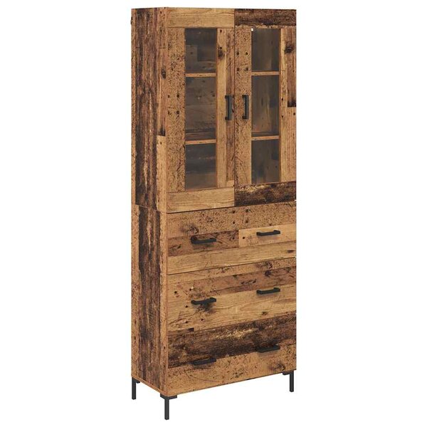 vidaXL Haut Armoire avec tiroir 2 Pièces Bois ancien Bois d'ingénierie