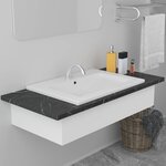 vidaXL Lavabo encastré 61 x 39 5 x 18 5 cm Céramique Blanc