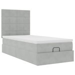vidaXL Cadre de lit ottoman et matelas gris clair 100x200 cm velours