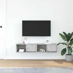 vidaXL Meubles TV 2 Pièces gris béton 60x31x25 5 cm bois d'ingénierie