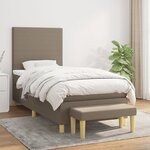 vidaXL Sommier à lattes de lit avec matelas Taupe 100x200 cm Tissu