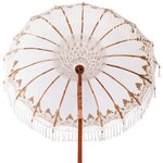 vidaXL Parasol balinais avec base Crème 185 x 185 x 260 cm