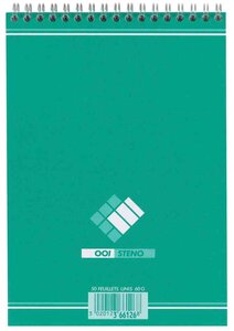 Bloc sténo 148x210mm 60g 90 feuilles Uni 001BLOC