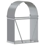 vidaXL Porte-bûches gris clair 80x45x120 cm acier galvanisé