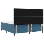 vidaXL Lit à ressort avec matelas et LED Bleu Foncé 180x200 cm Velours
