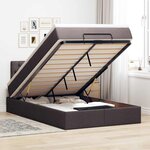 VidaXL Cadre de lit ottoman avec matelas marron foncé 120x190 cm tissu