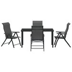 vidaXL Ensemble de salle à manger pour jardin 5 Pièces Gris Poly rotin