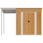 vidaXL Abri de jardin avec toit prolongé marron clair 277x107x181 cm