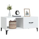 vidaXL Table basse blanc 90x50x40 cm bois d'ingénierie
