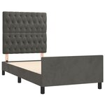 vidaXL Cadre de lit sans matelas gris foncé 90x190 cm velours