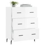 vidaXL Buffet Blanc brillant 69 5x34x90 cm Bois d'ingénierie