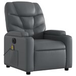 vidaXL Fauteuil de massage inclinable électrique gris similicuir