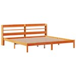 vidaXL Cadre de lit et tête de lit sans matelas cire marron 200x200 cm