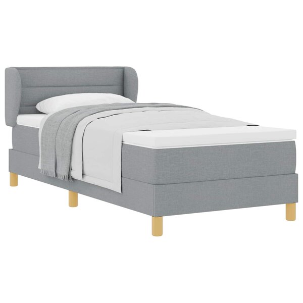 vidaXL Lit à ressorts avec matelas Gris clair 80 x 200 cm tissu