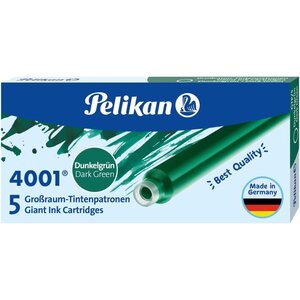 Etui de 5 Cartouches d'encre Grand Volume 4001 GTP/5 Vert foncé PELIKAN