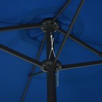 vidaXL Parasol d'extérieur et poteau en aluminium 460x270 cm Bleu