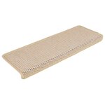 vidaXL Tapis d'escalier autocollants 30 Pièces 65x21x4 cm crème