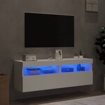 vidaXL Meubles TV muraux avec lumières LED 2 Pièces blanc 60x30x40 cm
