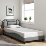 vidaXL Cadre de lit sans matelas Hvar gris clair 90x190 cm tissu