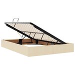 vidaXL Lit avec rangement et matelas Crème 140 x 190 cm Polyester