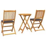 vidaXL Ensemble bistro de jardin 3 pièces - Bois d'acacia massif