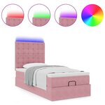 vidaXL Cadre de lit ottoman avec matelas rose 90x200 cm velours
