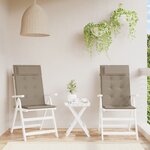 vidaXL Coussins de chaise à dossier haut lot de 2 taupe tissu oxford