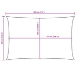 vidaXL Voile de parasol tissu oxford rectangulaire 6x8 m rouge