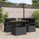 vidaXL Ensemble de salle à manger pour jardin 5 Pièces Noir  Marron