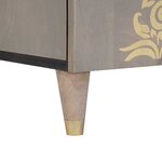 vidaXL Buffet Gris et or 60 x 33.5 x 75 cm Bois de manguier massif