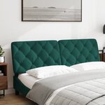 vidaXL Coussin de tête de lit vert foncé 160 cm velours
