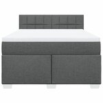vidaXL Sommier à lattes de lit avec matelas Gris foncé 140x190cm Tissu