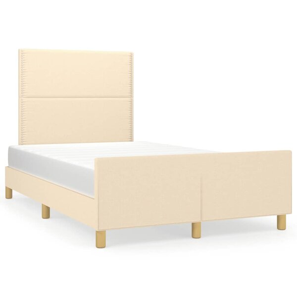 vidaXL Cadre de lit sans matelas crème 120x190 cm tissu