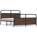 vidaXL Cadre de lit en métal sans matelas chêne marron 150x200 cm